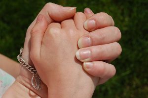 holding hands