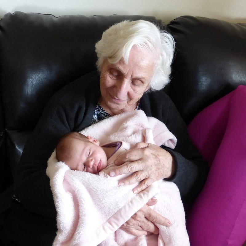 infant newborn grandmother grandparents